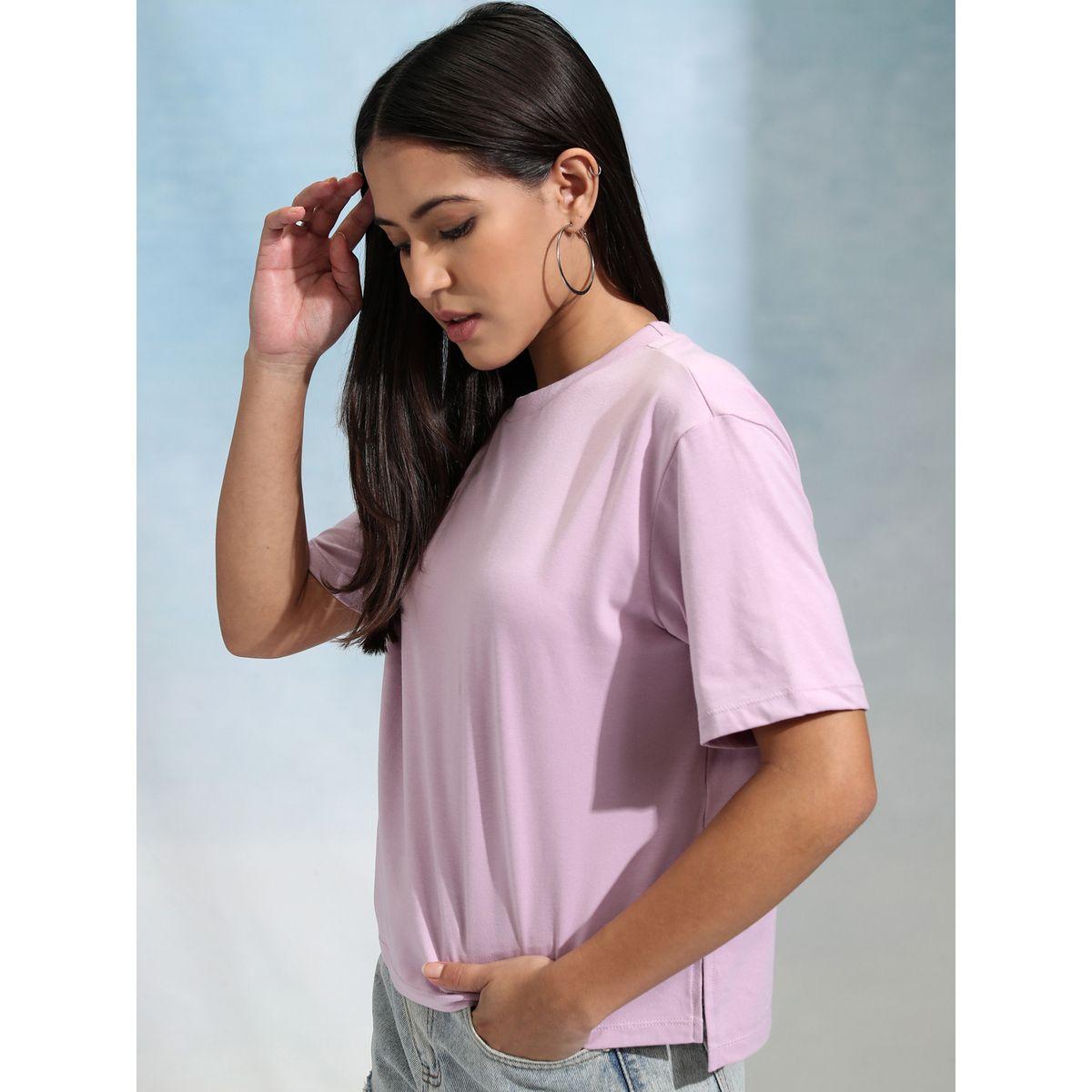 Solid Round Neck Regular Fit T-Shirt-women-clothing-tshirts-image-4
