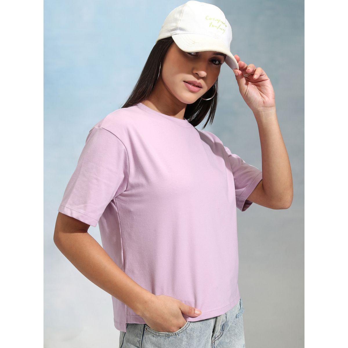 Solid Round Neck Regular Fit T-Shirt-women-clothing-tshirts-image-6