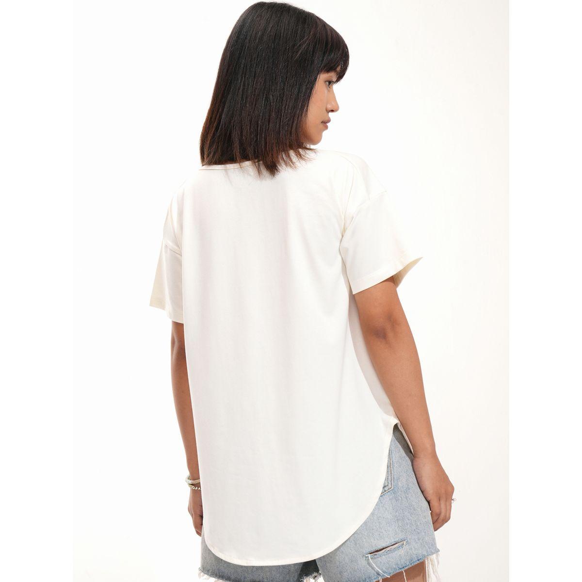 Solid Regular Fit T-Shirt with Dropped Shoulder-women-clothing-tshirts-image-3