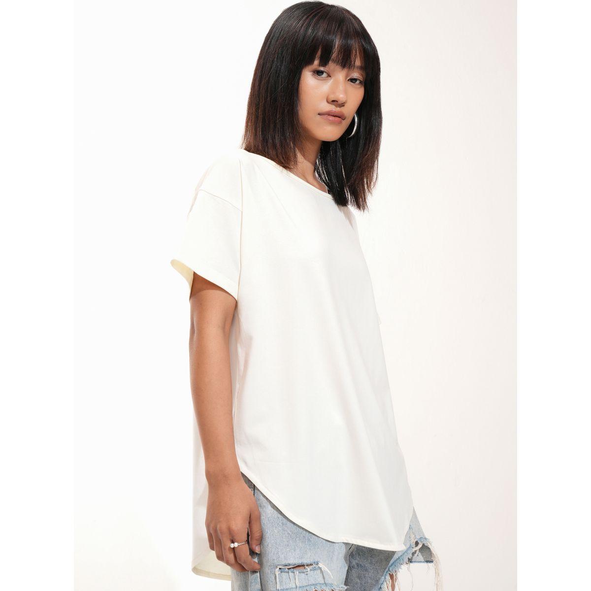 Solid Regular Fit T-Shirt with Dropped Shoulder-women-clothing-tshirts-image-6