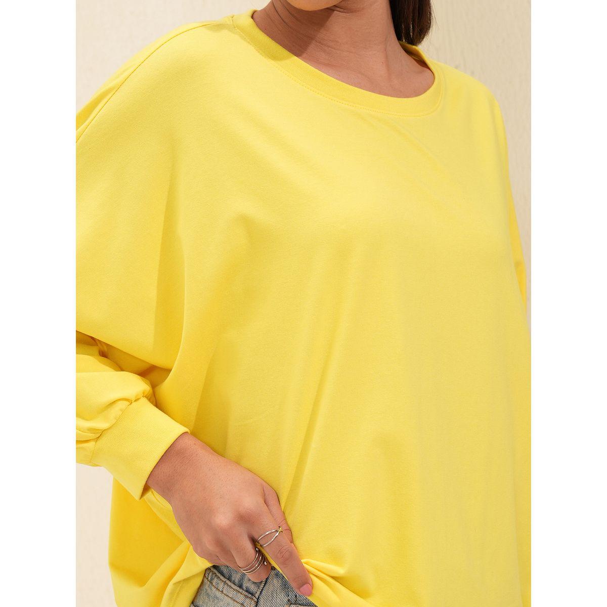 Tokyo Talkies X Styli Solid Round Neck Curved Hem T-Shirt-women-clothing-tshirts-image-5