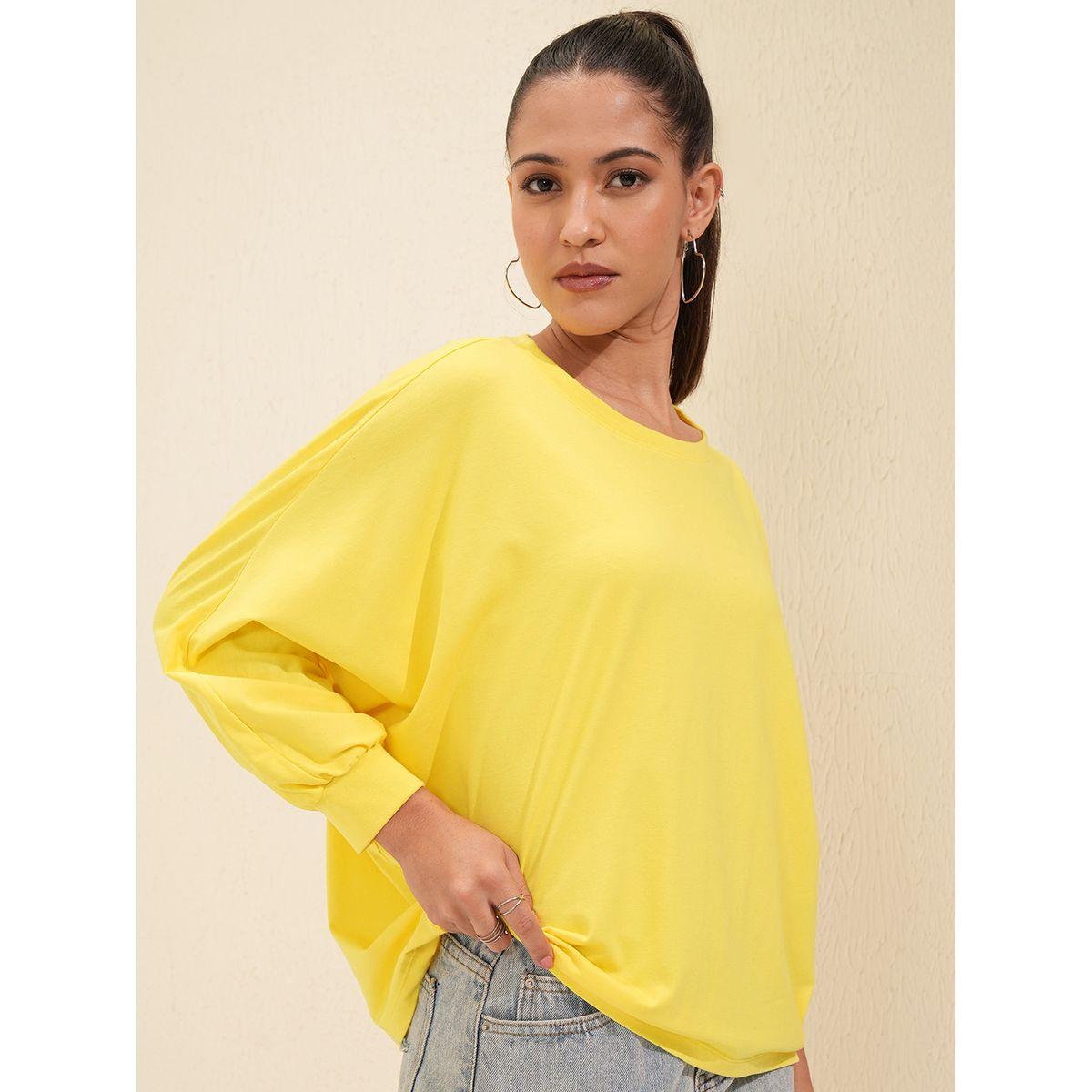 تيشيرت سادة بياقة دائرية وحافة منحنية طوكيو توكيز × ستايلي-women-clothing-tshirts-image-6