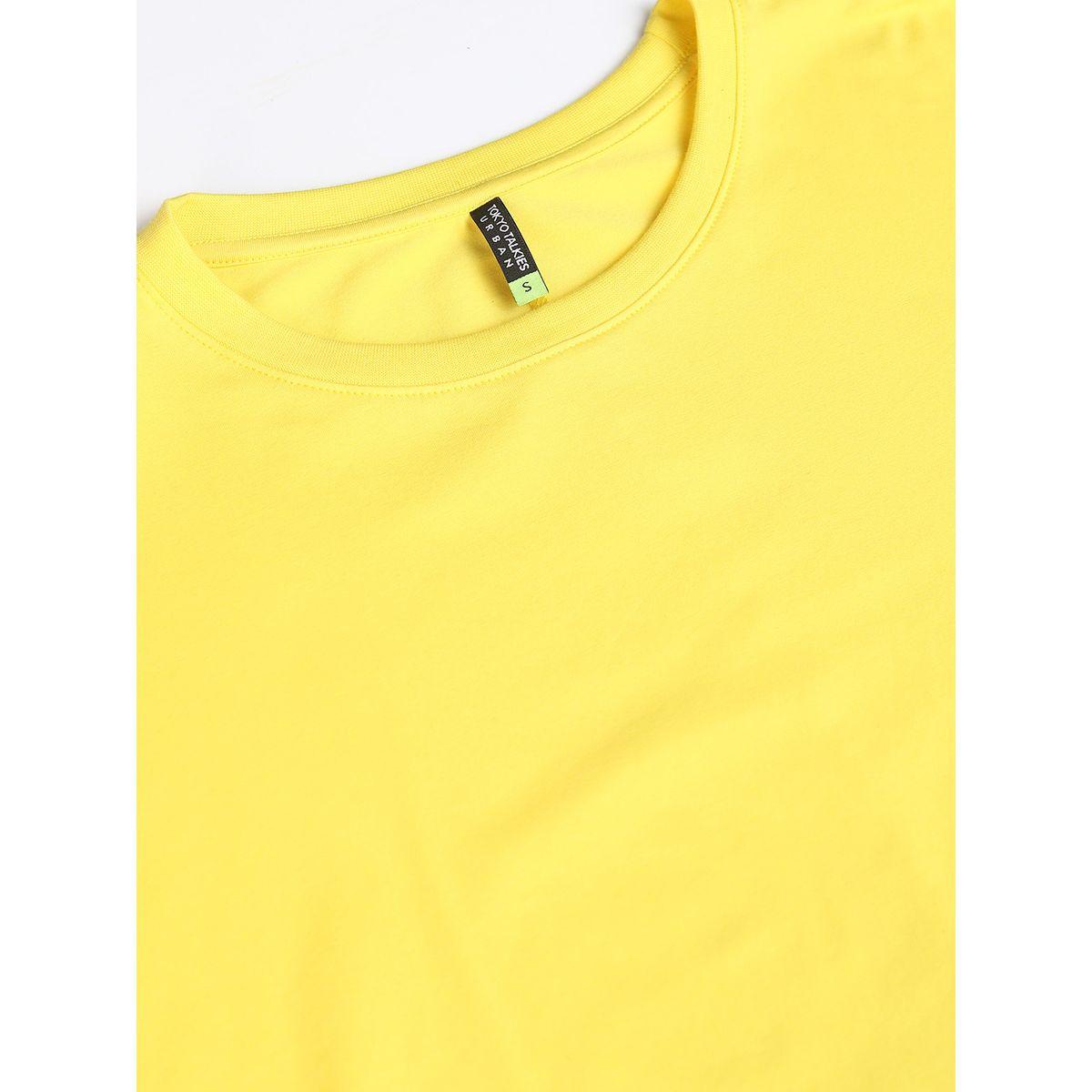 Tokyo Talkies X Styli Solid Round Neck Curved Hem T-Shirt-women-clothing-tshirts-image-7