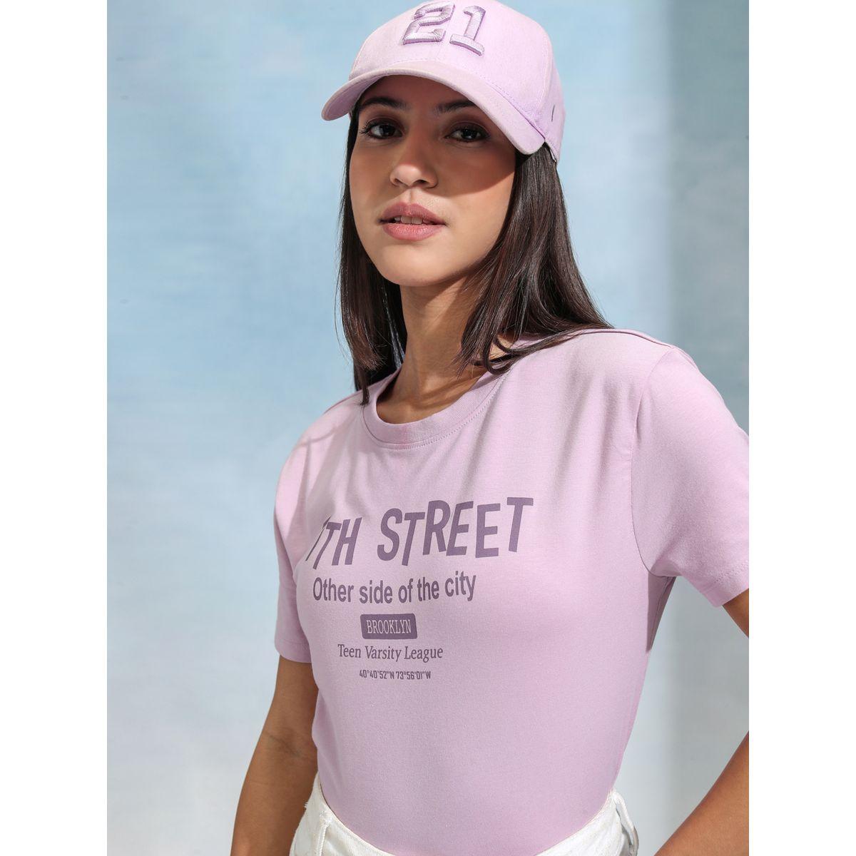 Tokyo Talkies X Styli Slogan Print Round Neck Slim Fit T-Shirt-women-clothing-tshirts-image-1