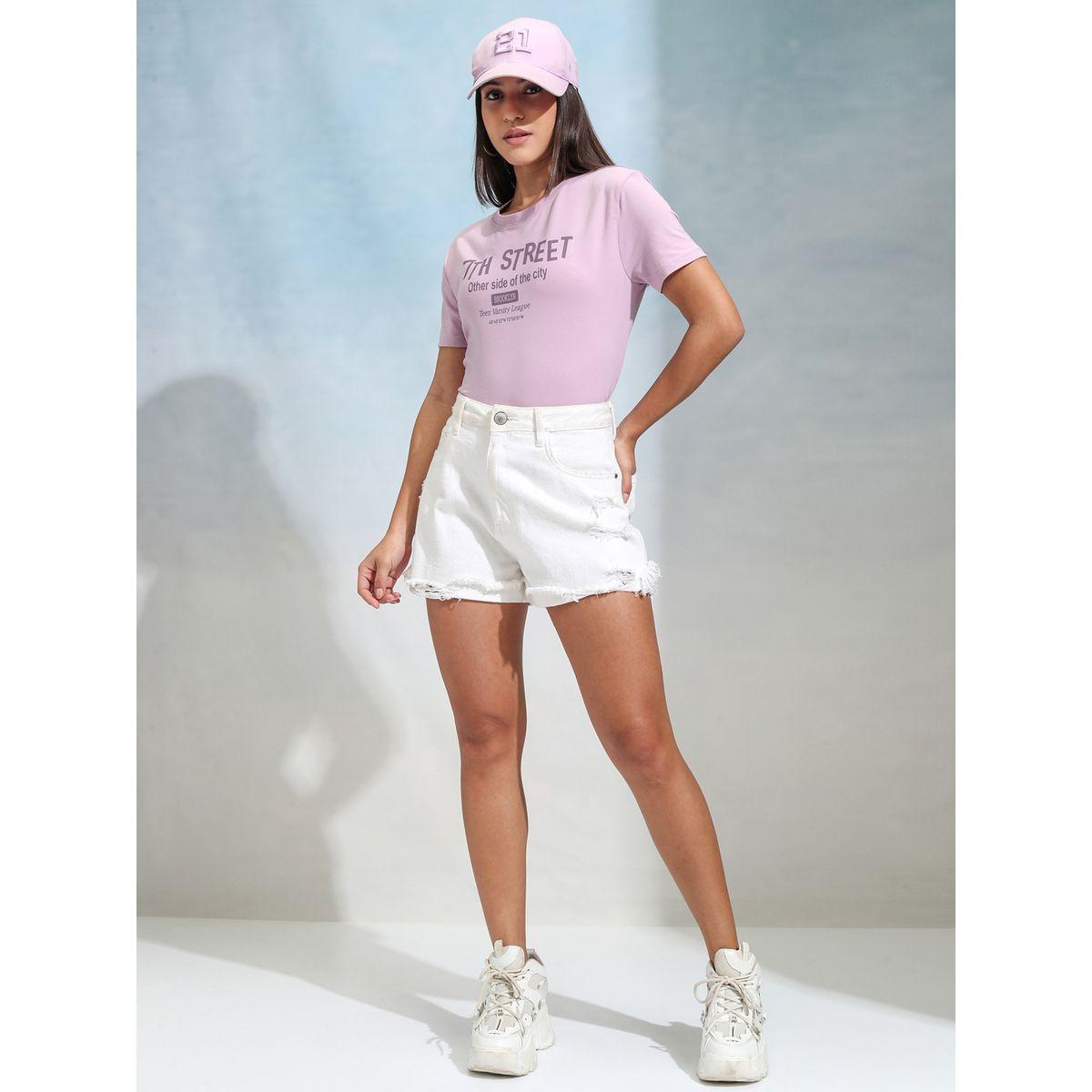 Tokyo Talkies X Styli Slogan Print Round Neck Slim Fit T-Shirt-women-clothing-tshirts-image-2