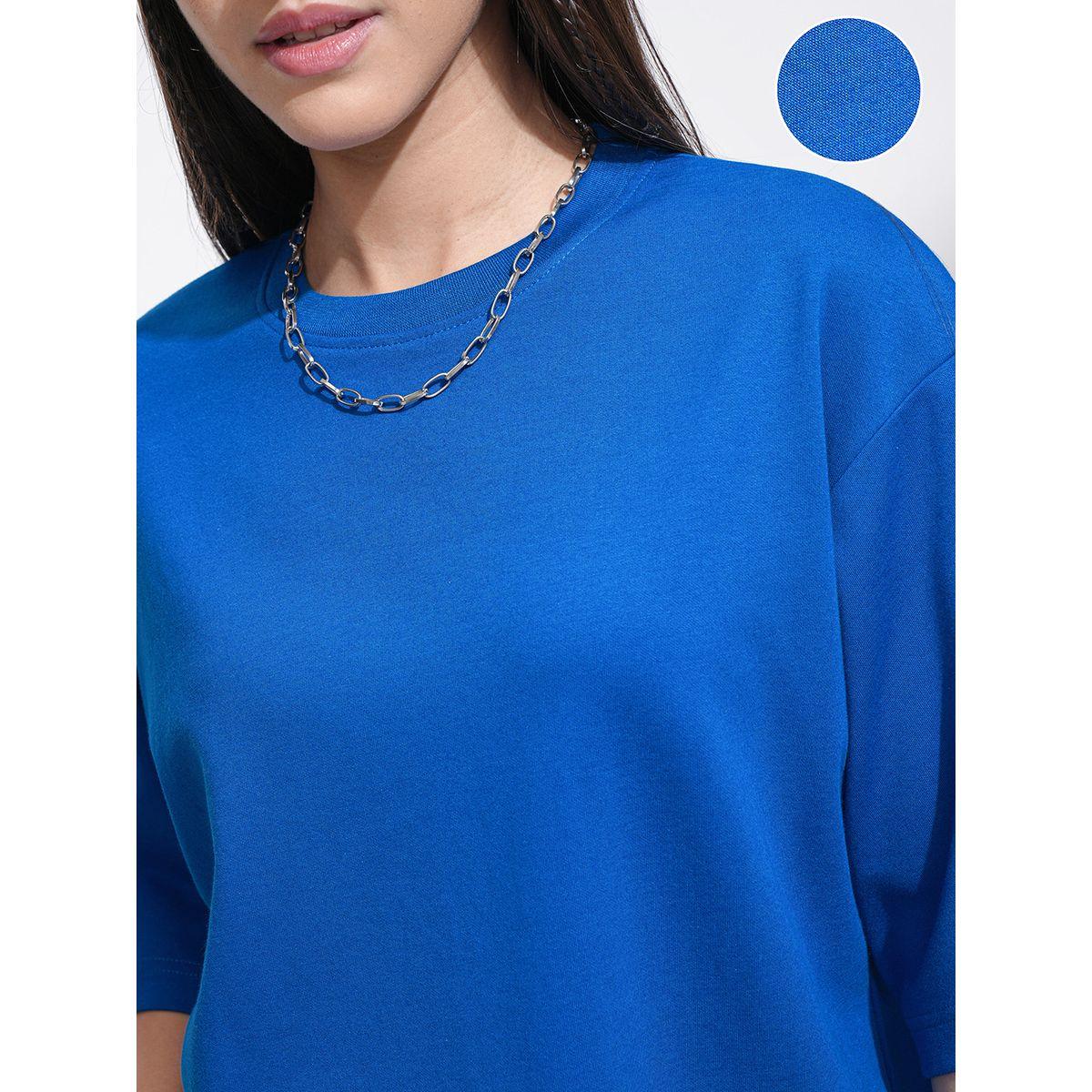 تيشيرت سادة فضفاض بأكتاف منخفضة طوكيو توكيز × ستايلي-women-clothing-tshirts-image-5