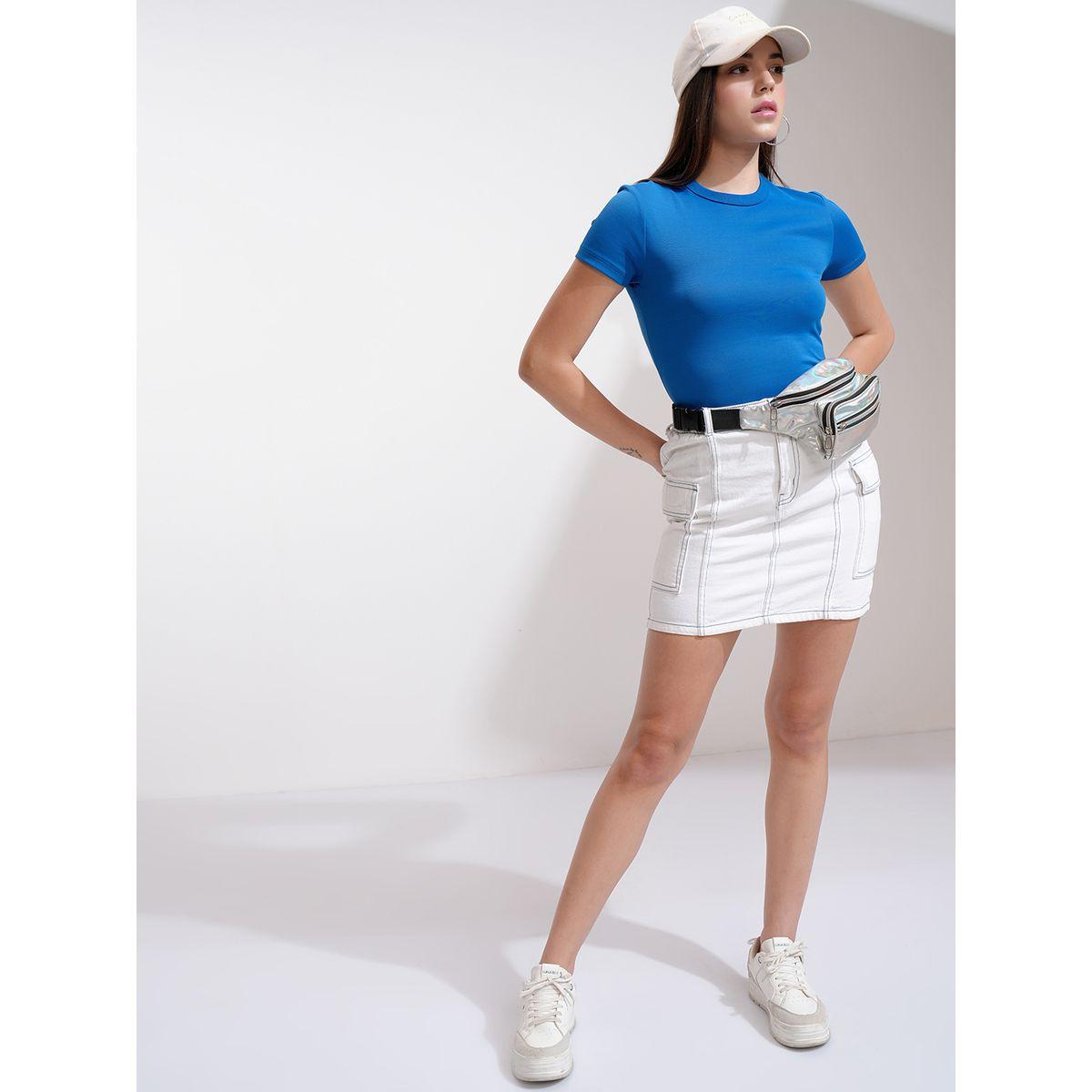تيشيرت سادة بياقة دائرية وقصة سليم فيت طوكيو توكيز × ستايلي-women-clothing-tshirts-image-2