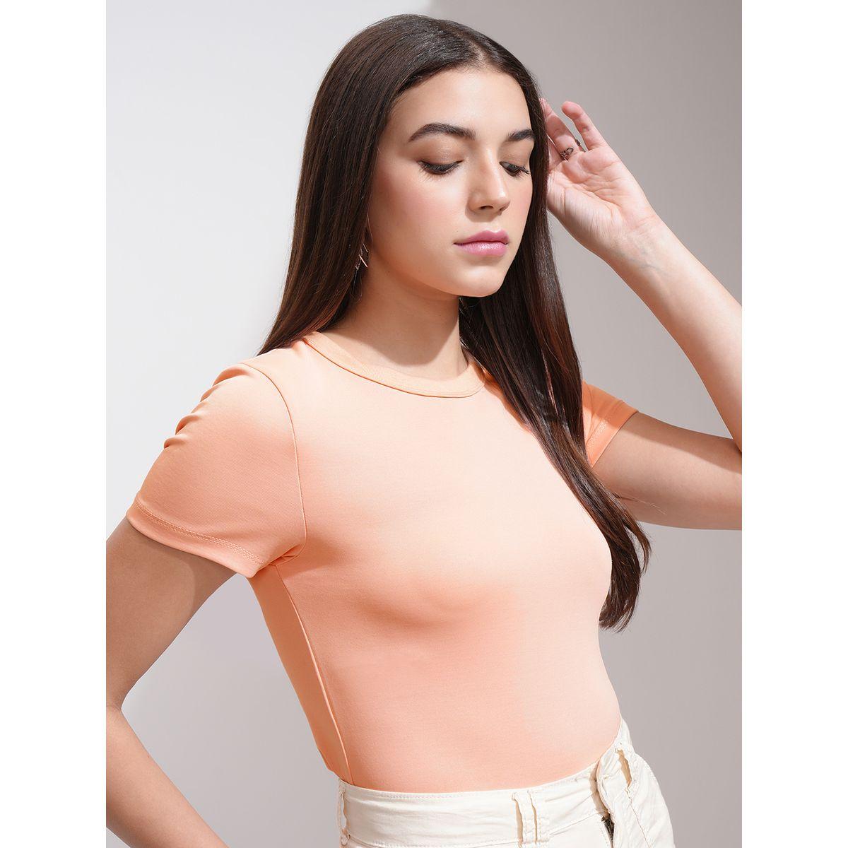 تيشيرت سادة بياقة دائرية وقصة سليم فيت طوكيو توكيز × ستايلي-women-clothing-tshirts-image-6