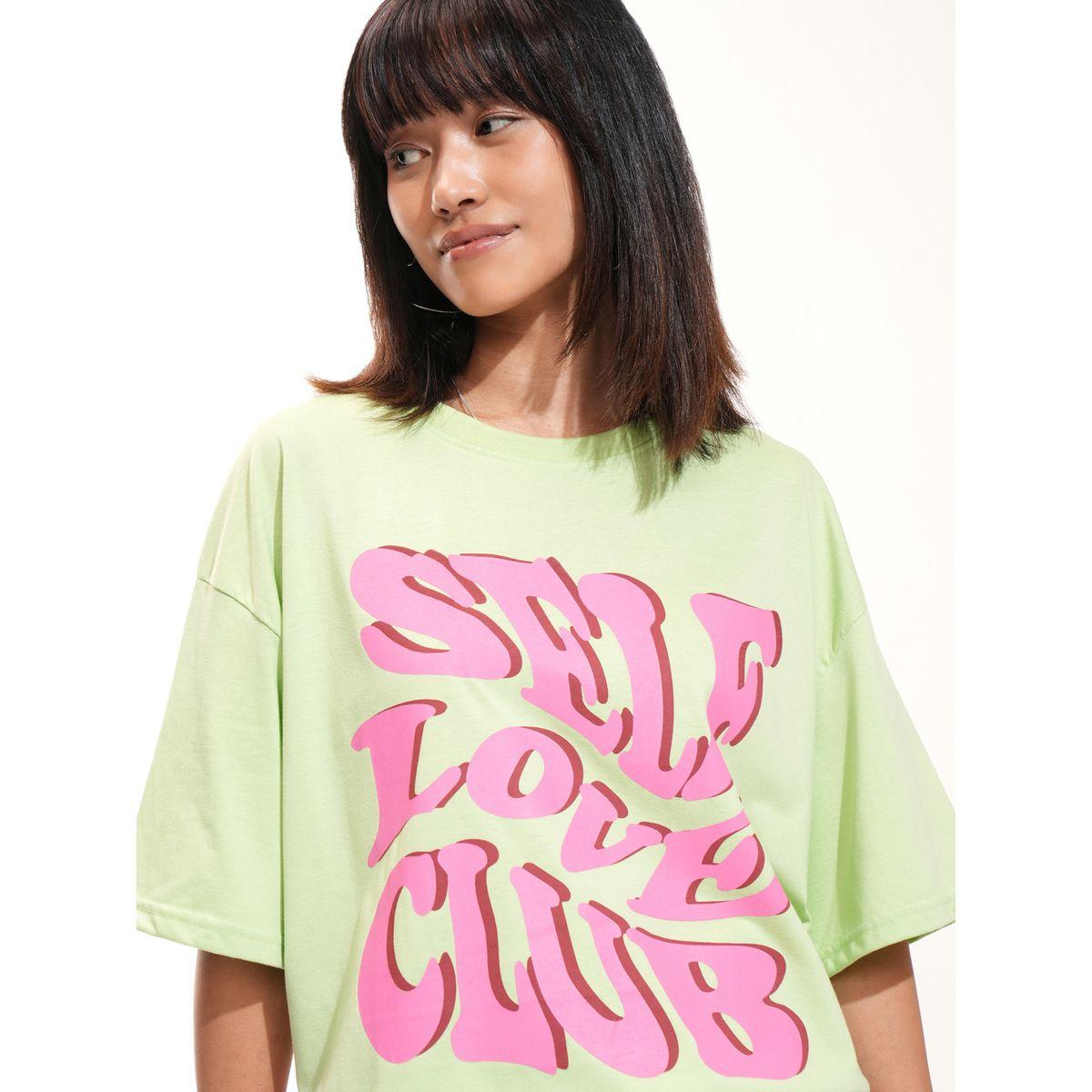 Slogan Print Drop Shoulder Oversized T-Shirt-women-clothing-tshirts-image-1