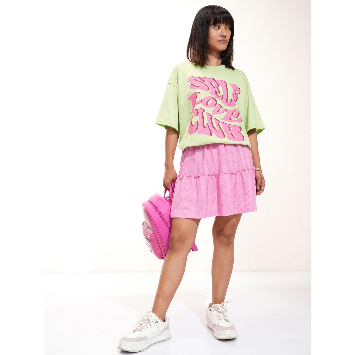 Slogan Print Drop Shoulder Oversized T-Shirt-women-clothing-tshirts-image-2