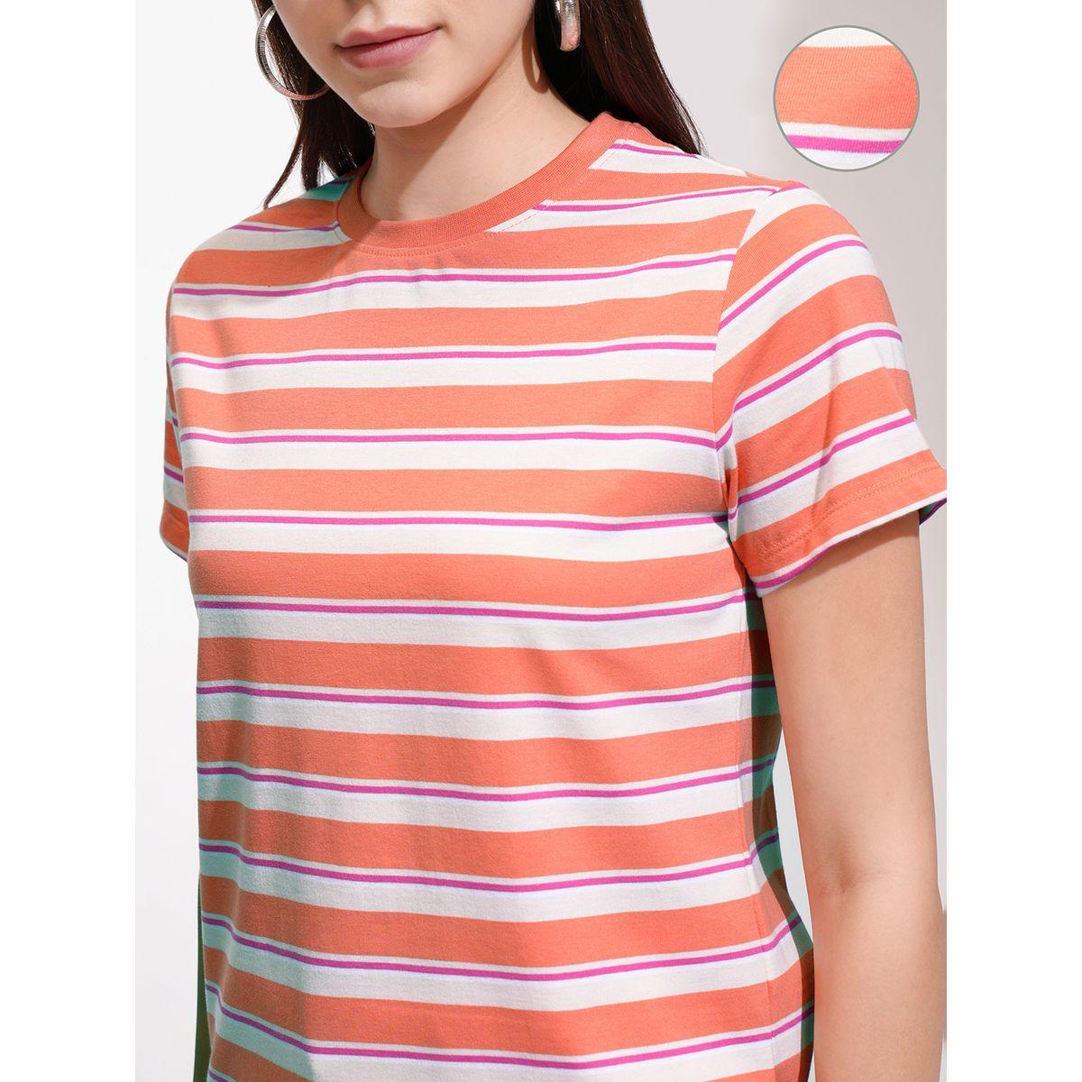 Tokyo Talkies X Styli Regular Fit Striped Round Neck T-Shirt-women-clothing-tshirts-image-5