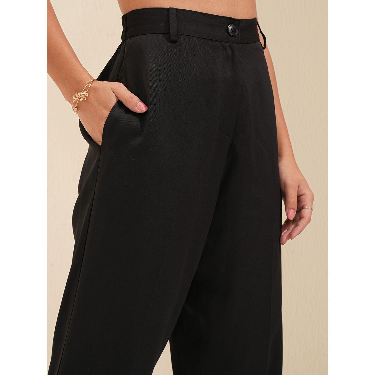 بنطال بكسرات وقصة عادية مع خصر متوسط طوكيو توكيز × ستايلي-women-clothing-bottoms-trousers-image-5