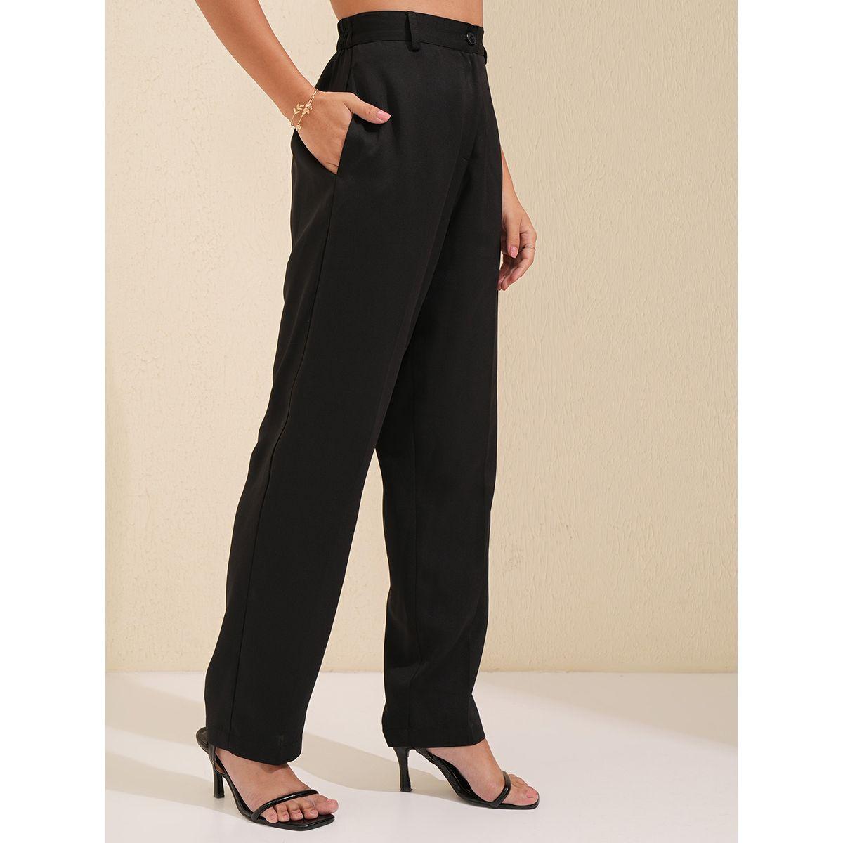بنطال بكسرات وقصة عادية مع خصر متوسط طوكيو توكيز × ستايلي-women-clothing-bottoms-trousers-image-6
