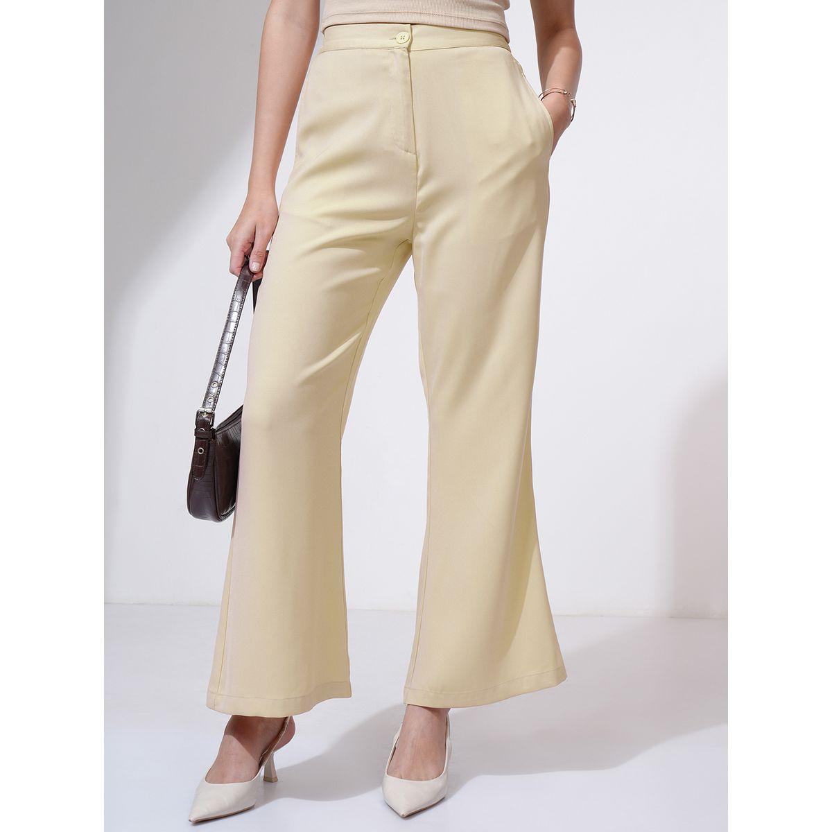 بنطال بخصر متوسط وحافة واسعة طوكيو توكيز × ستايلي-women-clothing-bottoms-trousers-image-1
