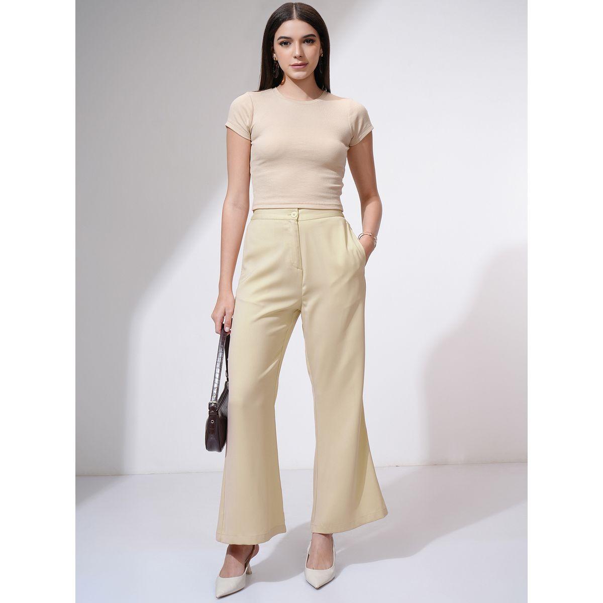 بنطال بخصر متوسط وحافة واسعة طوكيو توكيز × ستايلي-women-clothing-bottoms-trousers-image-2
