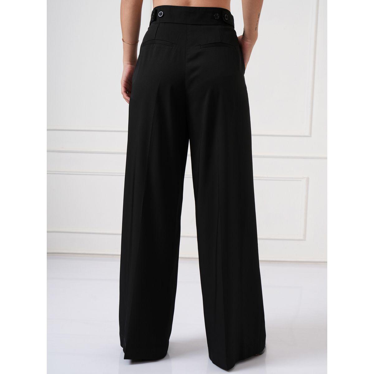 Tokyo Talkies X Styli Mid Rise Wide Leg Flared Pleated Trousers-women-clothing-bottoms-trousers-image-3
