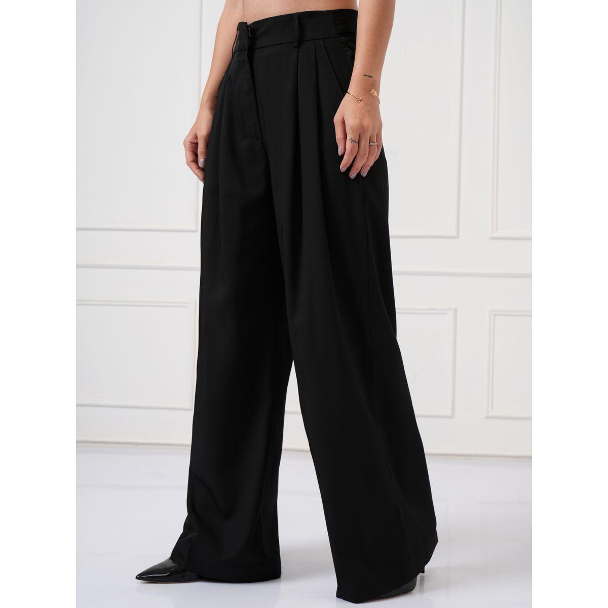Tokyo Talkies X Styli Mid Rise Wide Leg Flared Pleated Trousers-women-clothing-bottoms-trousers-image-4