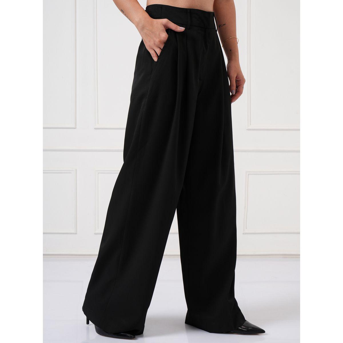 بنطال بكسرات وأرجل واسعة مع خصر متوسط طوكيو توكيز × ستايلي-women-clothing-bottoms-trousers-image-6