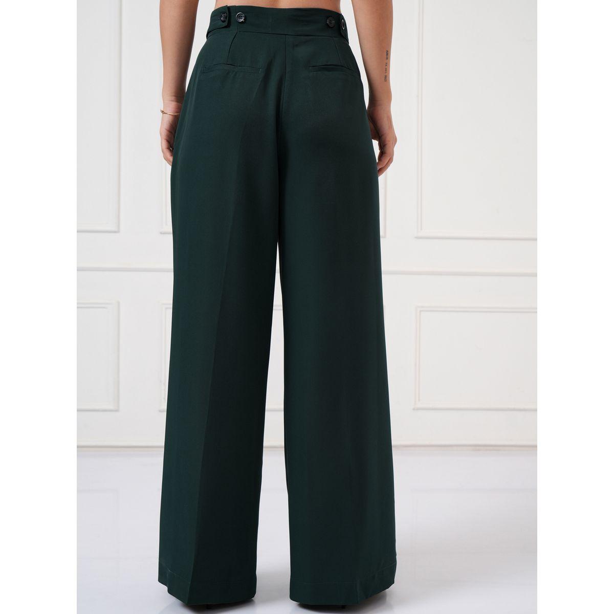بنطال بكسرات وخصر متوسط مع أرجل واسعة طوكيو توكيز × ستايلي-women-clothing-bottoms-trousers-image-3