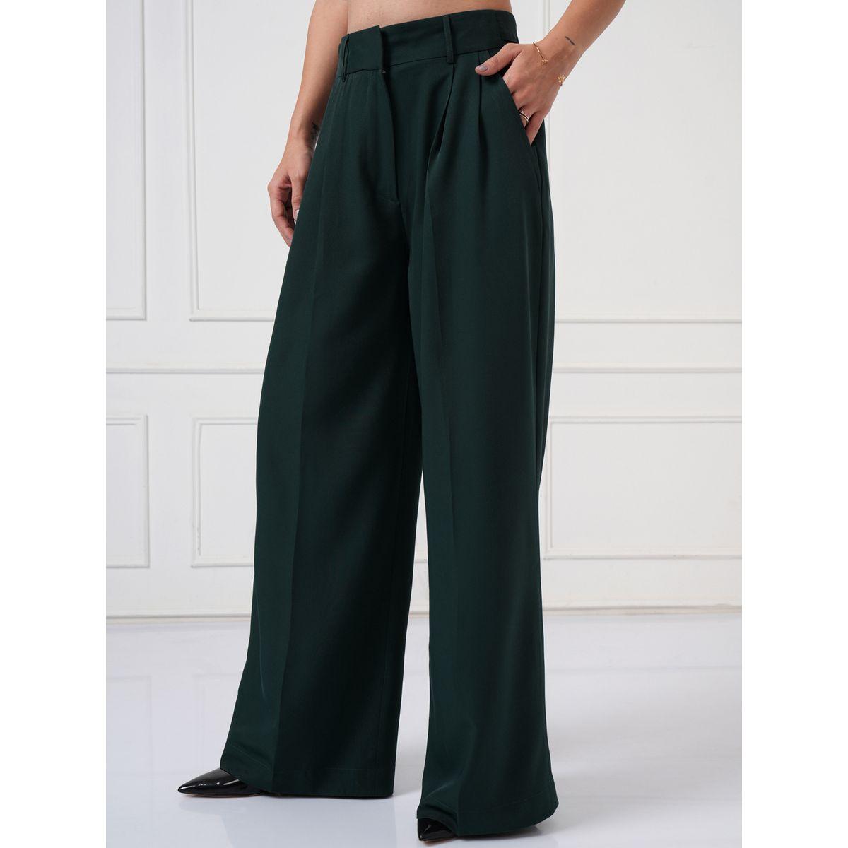 بنطال بكسرات وخصر متوسط مع أرجل واسعة طوكيو توكيز × ستايلي-women-clothing-bottoms-trousers-image-4