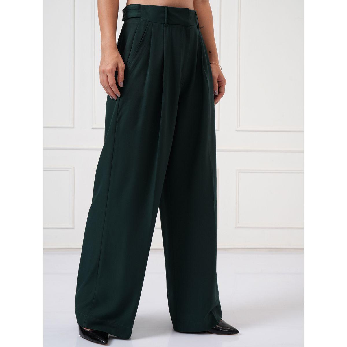 بنطال بكسرات وخصر متوسط مع أرجل واسعة طوكيو توكيز × ستايلي-women-clothing-bottoms-trousers-image-6