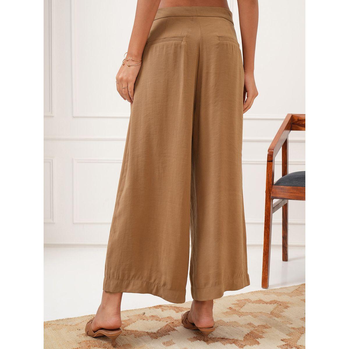 Tokyo Talkies X Styli Solid Mid Rise Wide Leg Trousers-women-clothing-bottoms-trousers-image-3