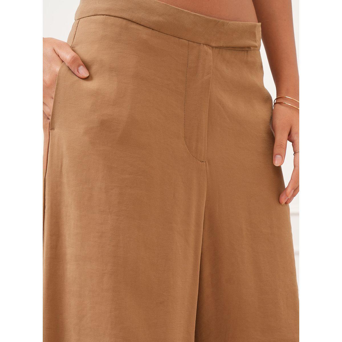 بنطال سادة بخصر متوسط وأرجل واسعة طوكيو توكيز × ستايلي-women-clothing-bottoms-trousers-image-5