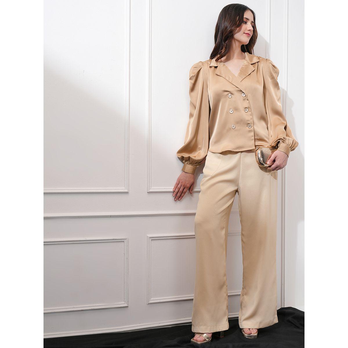 بنطال بأرجل واسعة وتفاصيل كسرات طوكيو توكيز × ستايلي-women-clothing-bottoms-trousers-image-2