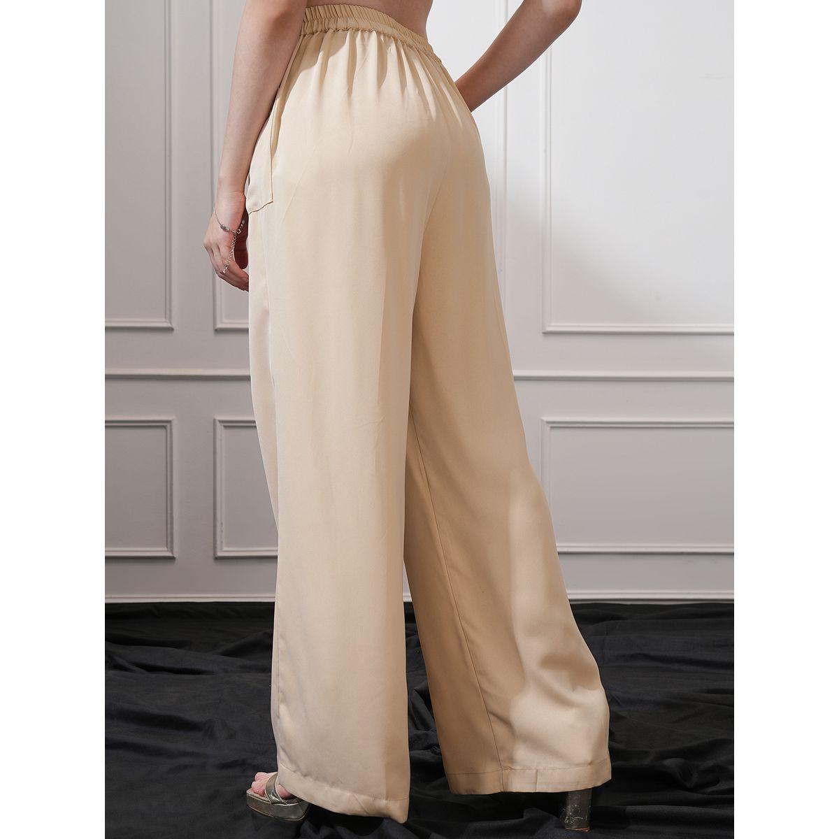 بنطال بأرجل واسعة وتفاصيل كسرات طوكيو توكيز × ستايلي-women-clothing-bottoms-trousers-image-3
