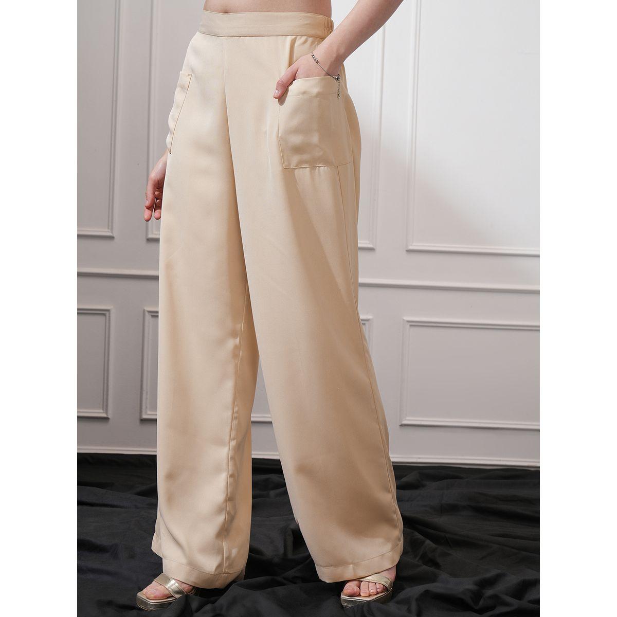 بنطال بأرجل واسعة وتفاصيل كسرات طوكيو توكيز × ستايلي-women-clothing-bottoms-trousers-image-4