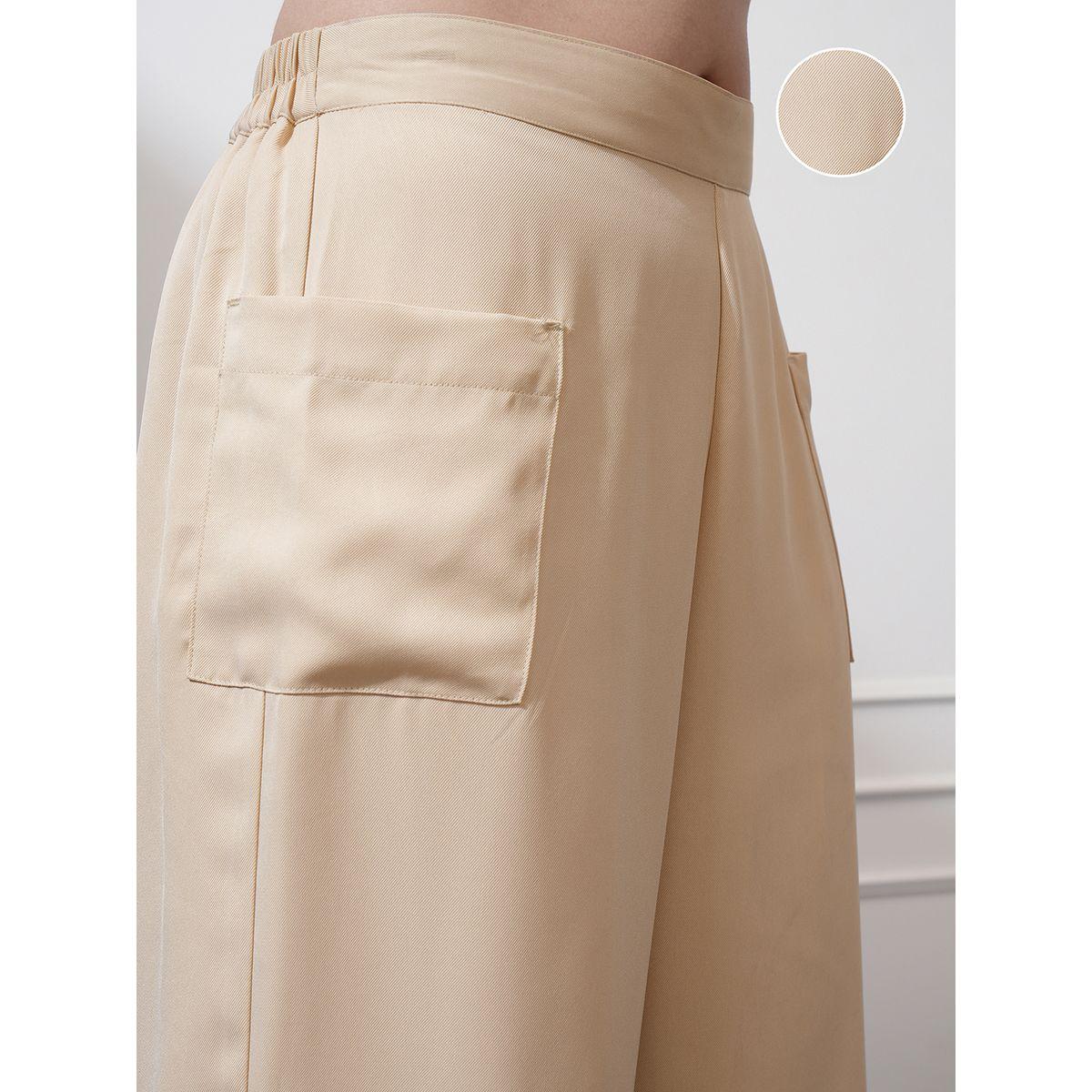 بنطال بأرجل واسعة وتفاصيل كسرات طوكيو توكيز × ستايلي-women-clothing-bottoms-trousers-image-5