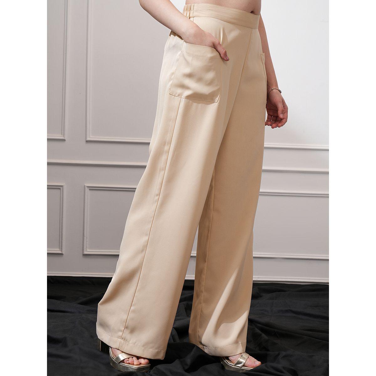 بنطال بأرجل واسعة وتفاصيل كسرات طوكيو توكيز × ستايلي-women-clothing-bottoms-trousers-image-6