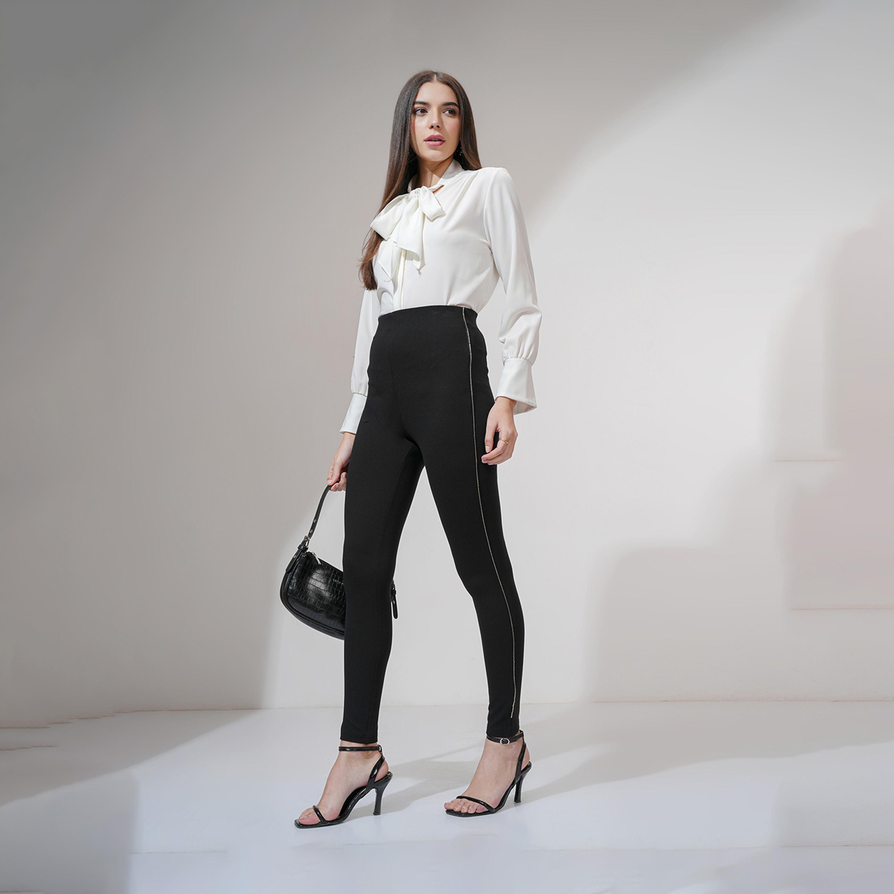 Tokyo Talkies X Styli Mid Rise Slim Fit Trousers-women-clothing-bottoms-trousers-image-2