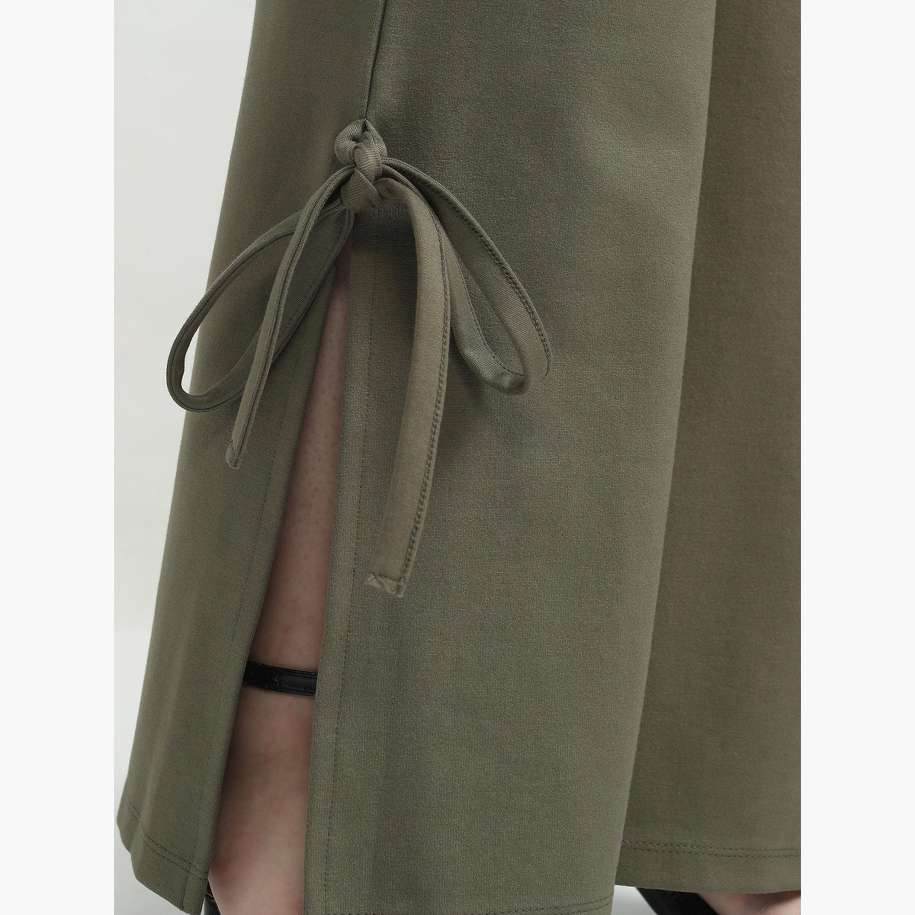 Tokyo Talkies X Styli Mid Rise Flared Trousers with Bow Tie Detail-women-clothing-bottoms-trousers-image-7