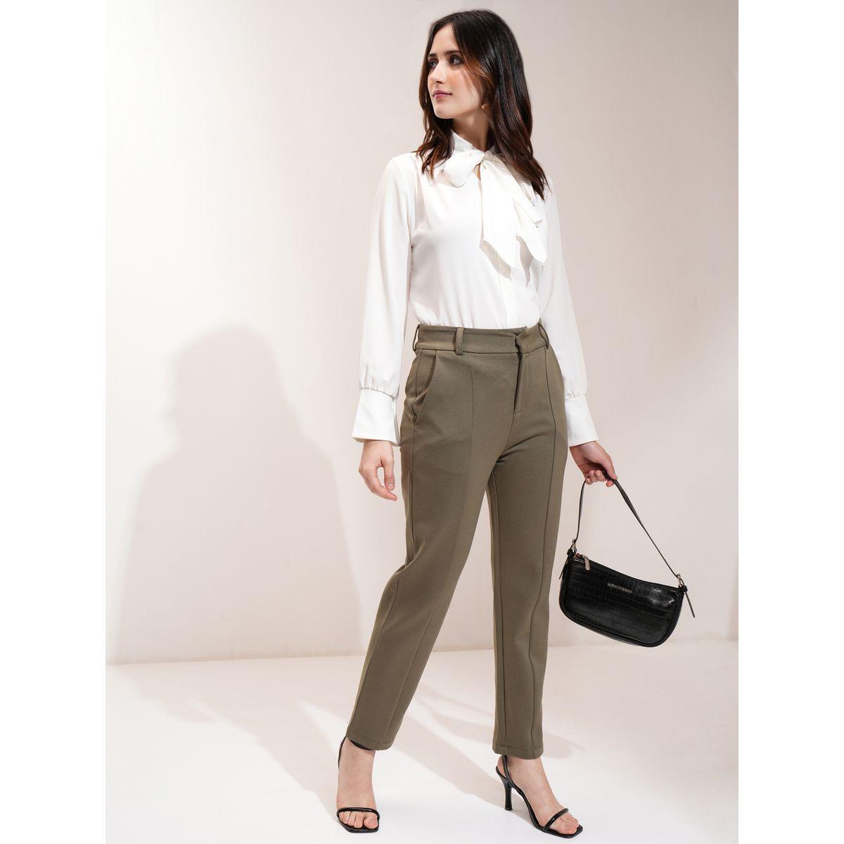 بنطال بقصة مستدقة وخصر متوسط طوكيو توكيز × ستايلي-women-clothing-bottoms-trousers-image-2