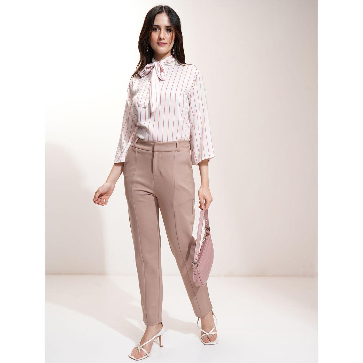 بنطال بقصة مستدقة وخصر متوسط طوكيو توكيز × ستايلي-women-clothing-bottoms-trousers-image-2