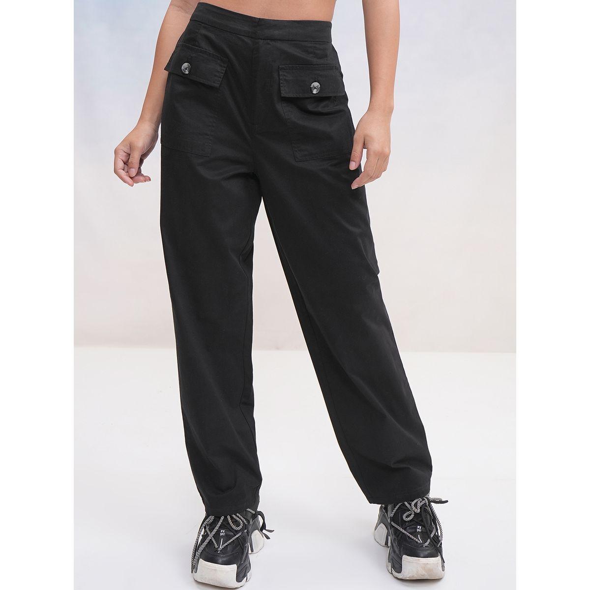بنطال بقصة عادية وخصر عالي مع جيوب طوكيو توكيز × ستايلي-women-clothing-bottoms-trousers-image-1