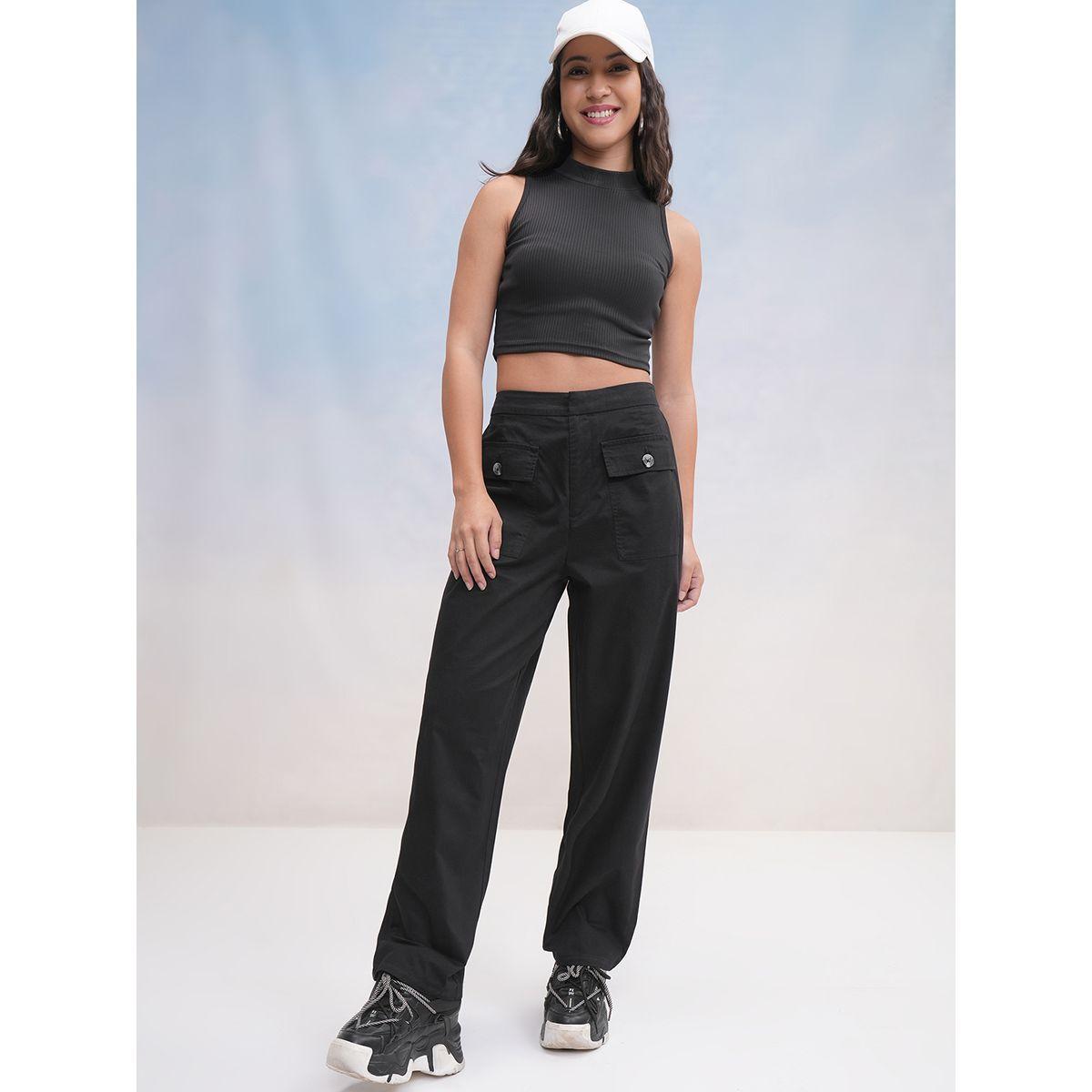بنطال بقصة عادية وخصر عالي مع جيوب طوكيو توكيز × ستايلي-women-clothing-bottoms-trousers-image-2