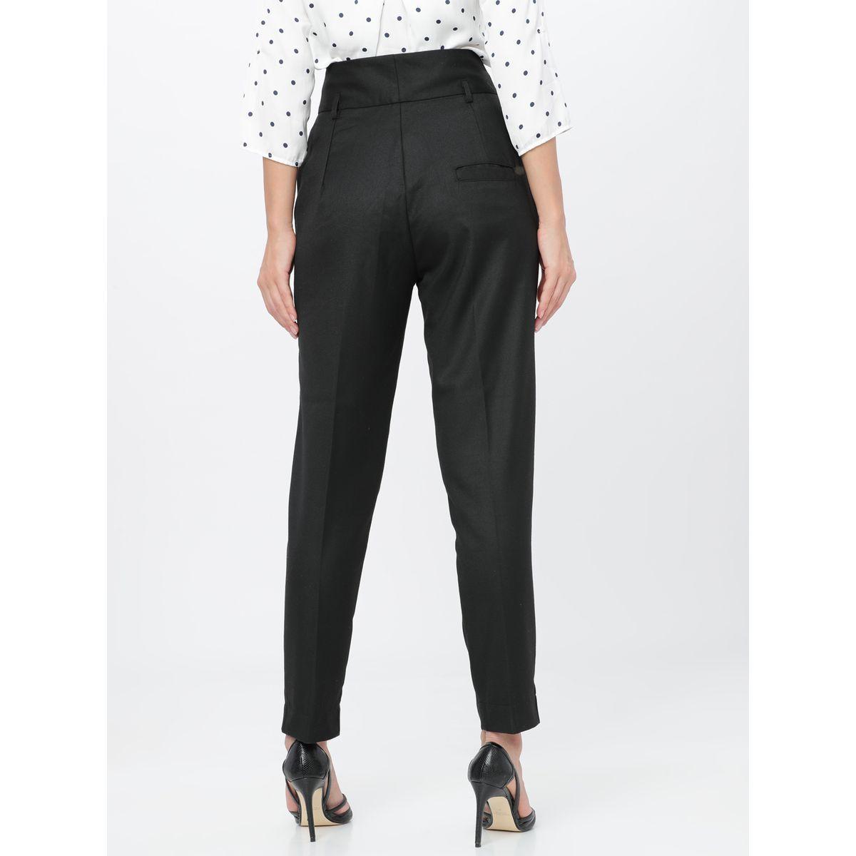 بنطال سادة بخصر عالي وقصة عادية طوكيو توكيز × ستايلي-women-clothing-bottoms-trousers-image-3