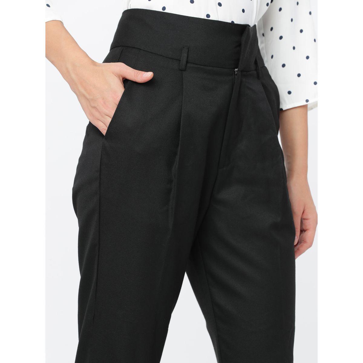 بنطال سادة بخصر عالي وقصة عادية طوكيو توكيز × ستايلي-women-clothing-bottoms-trousers-image-4