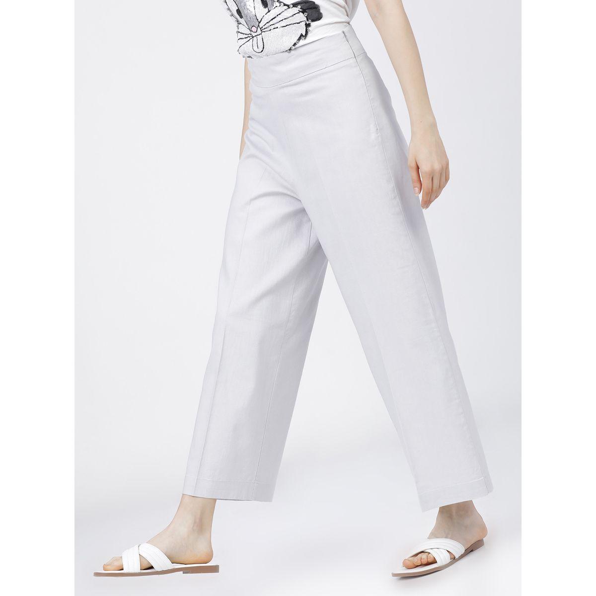 بنطال سادة بخصر عالي وحافة واسعة طوكيو توكيز × ستايلي-women-clothing-bottoms-trousers-image-2