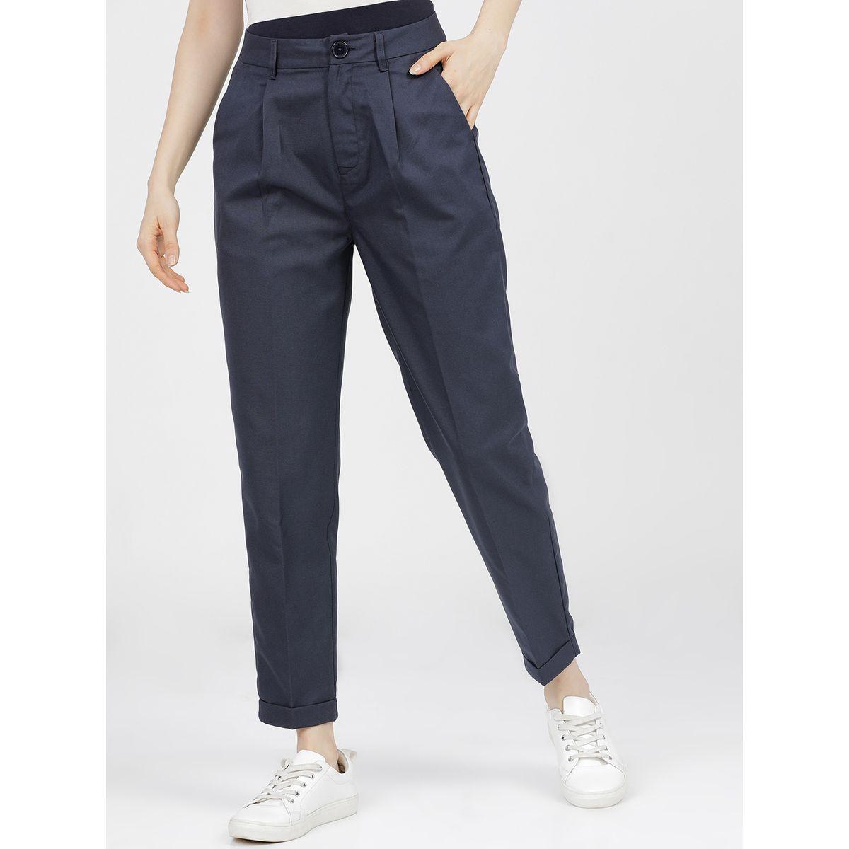 Tokyo Talkies X Styli High Rise Pleated Crop Trousers-women-clothing-bottoms-trousers-image-1
