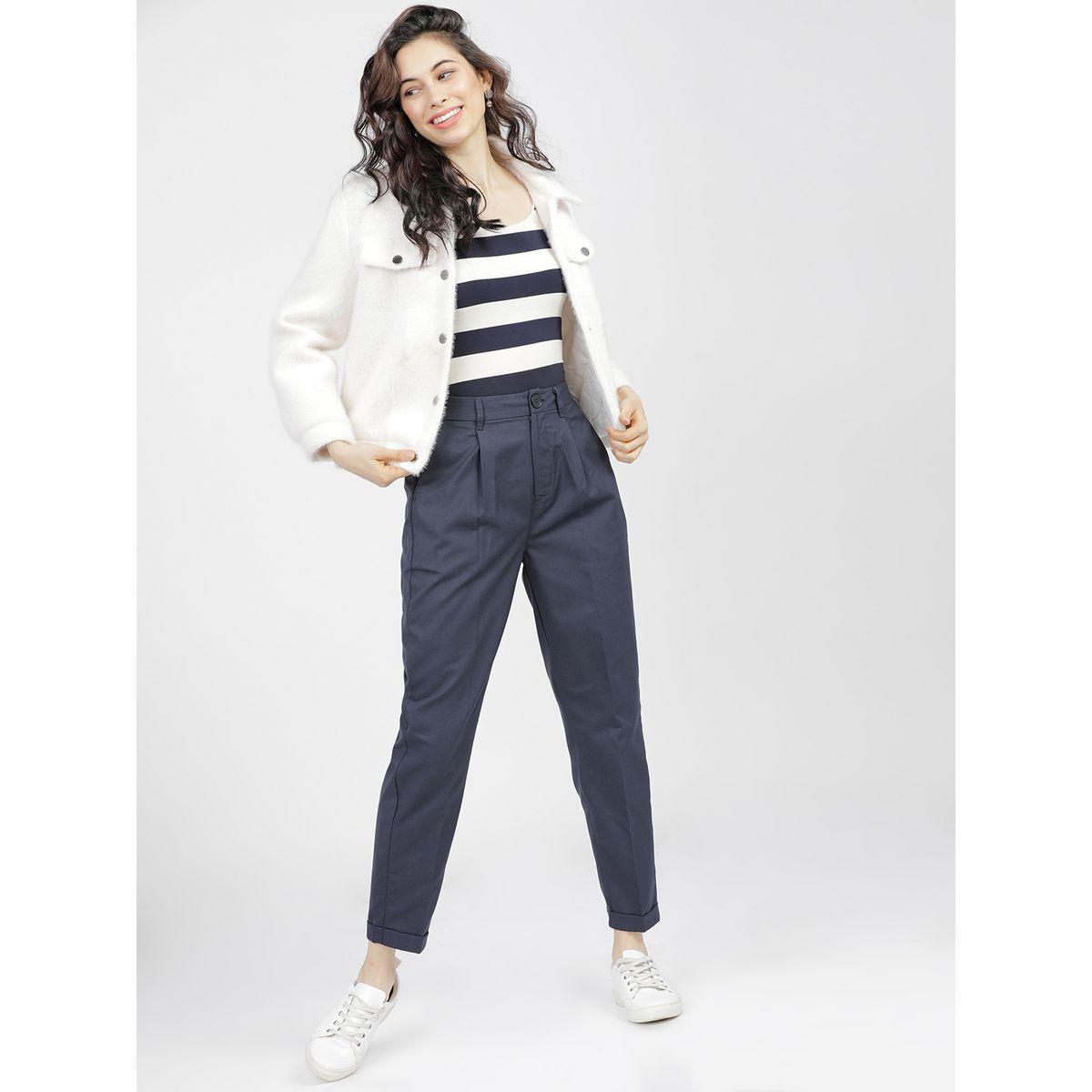 بنطال بخصر عالي وتفاصيل كسرات طوكيو توكيز × ستايلي-women-clothing-bottoms-trousers-image-5