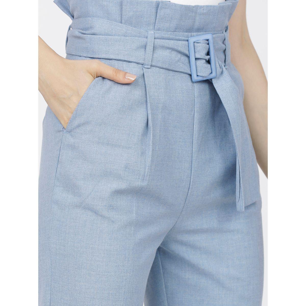 Tokyo Talkies X Styli High Rise Tapered Fit Crop Trousers with Belt-women-clothing-bottoms-trousers-image-4