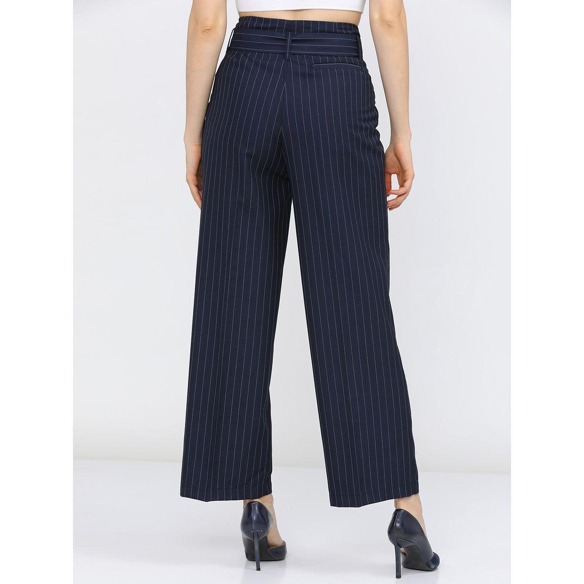 بنطال مخطط بخصر عالي طوكيو توكيز × ستايلي-women-clothing-bottoms-trousers-image-3