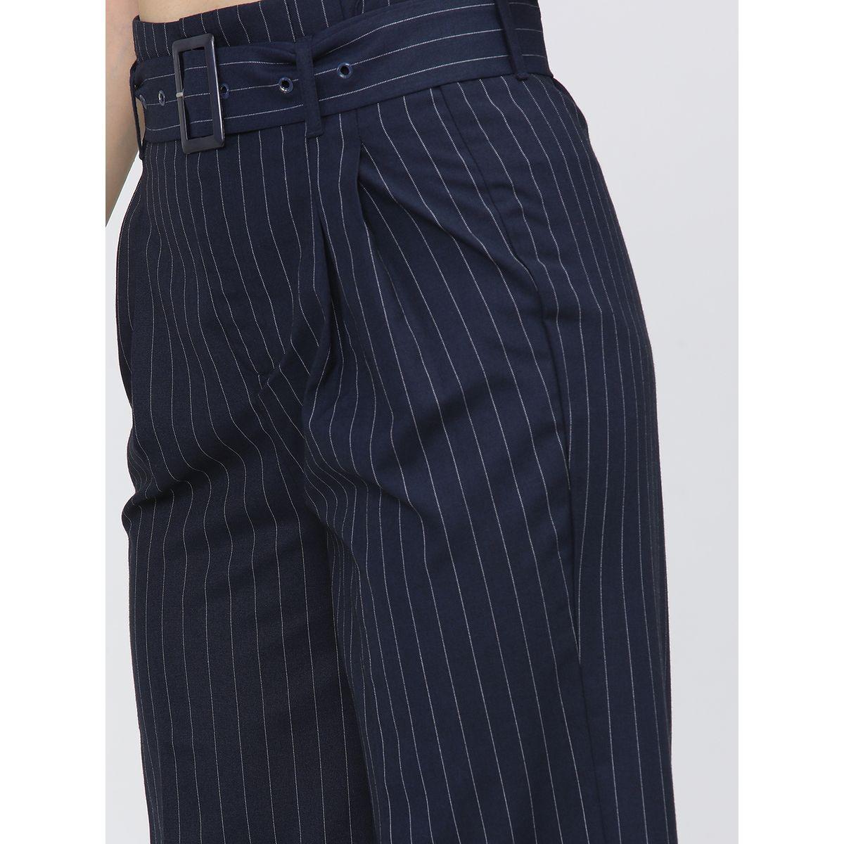 بنطال مخطط بخصر عالي طوكيو توكيز × ستايلي-women-clothing-bottoms-trousers-image-4