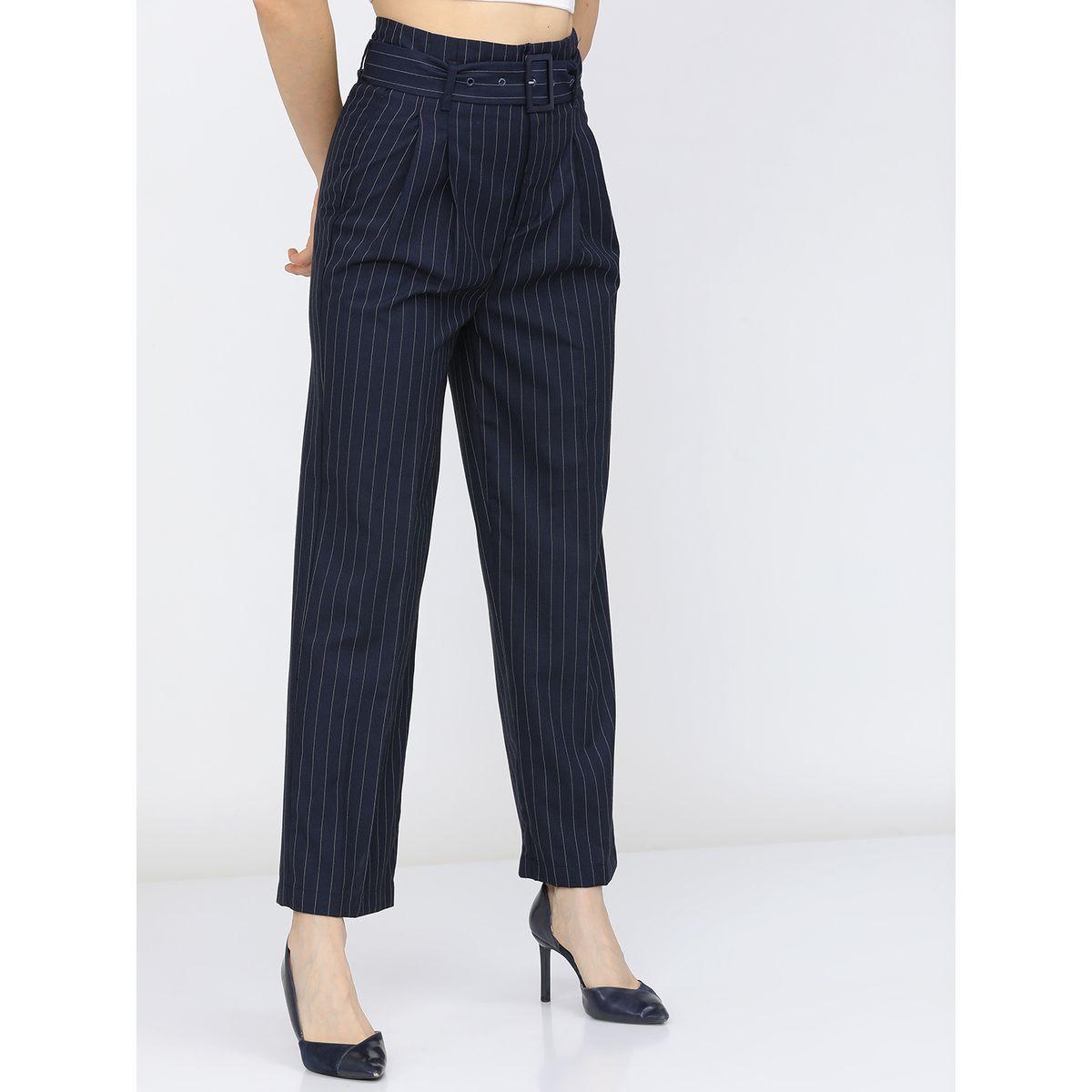 بنطال مخطط بخصر عالي طوكيو توكيز × ستايلي-women-clothing-bottoms-trousers-image-6