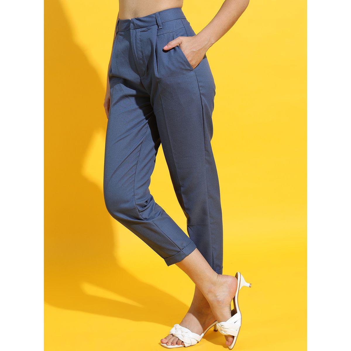 بنطال سادة بقصة مستدقة وخصر عالي طوكيو توكيز × ستايلي-women-clothing-bottoms-trousers-image-2