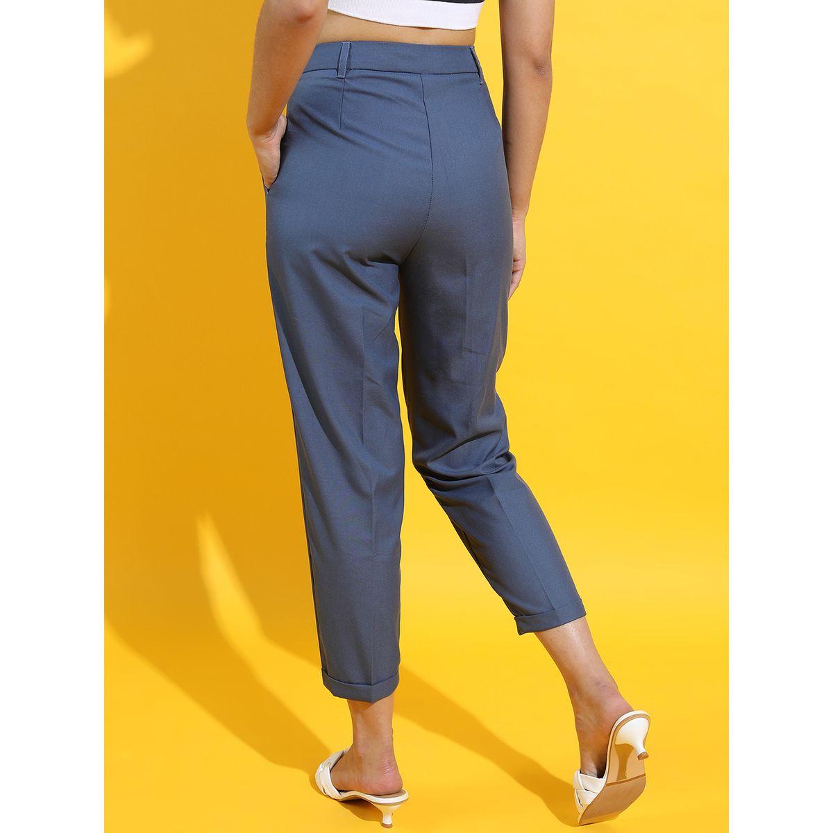 بنطال سادة بقصة مستدقة وخصر عالي طوكيو توكيز × ستايلي-women-clothing-bottoms-trousers-image-3