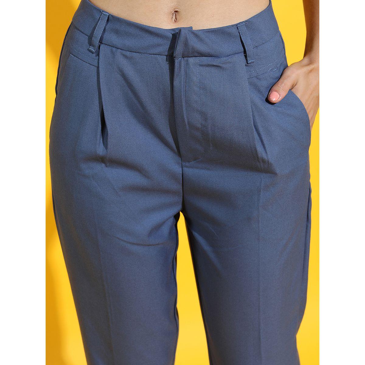 Tokyo Talkies X Styli Solid High Rise Tapered Fit Crop Trousers-women-clothing-bottoms-trousers-image-4